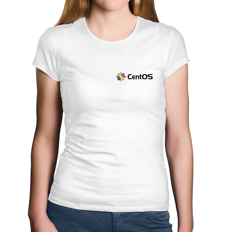 Baby Look Algodão CentOS Linux - Branca