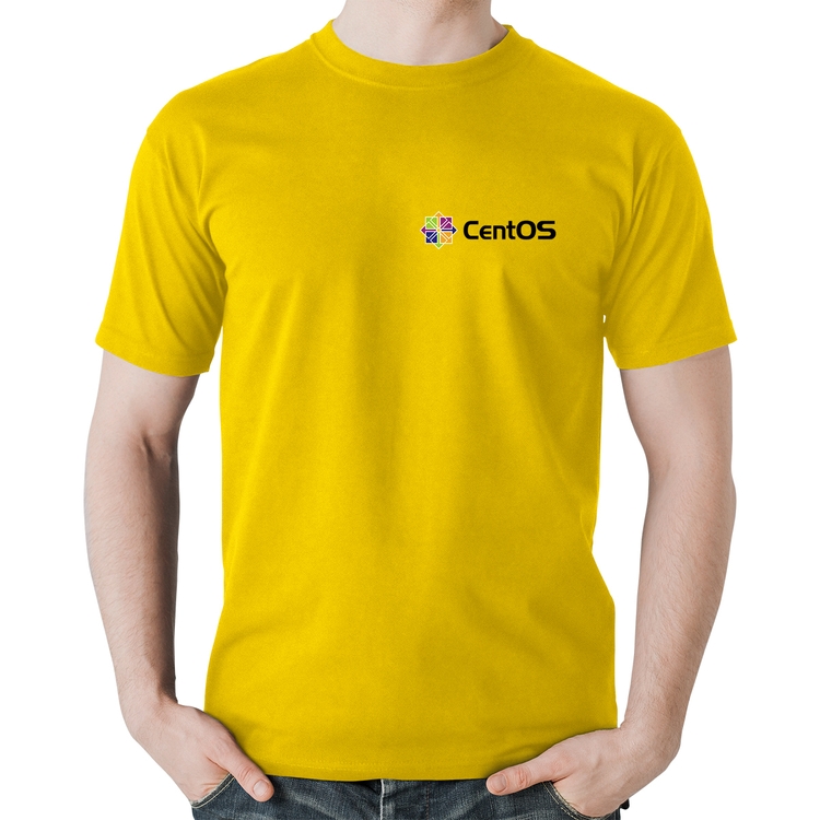 Camiseta Algodão CentOS Linux - Amarela