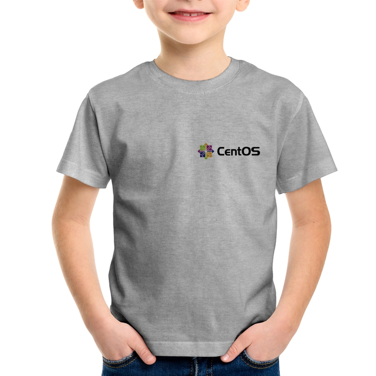 Camiseta Infantil CentOS Linux - Cinza