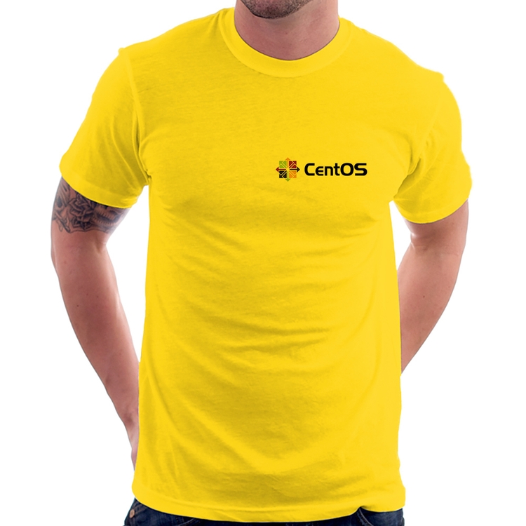 Camiseta CentOS Linux - Amarela
