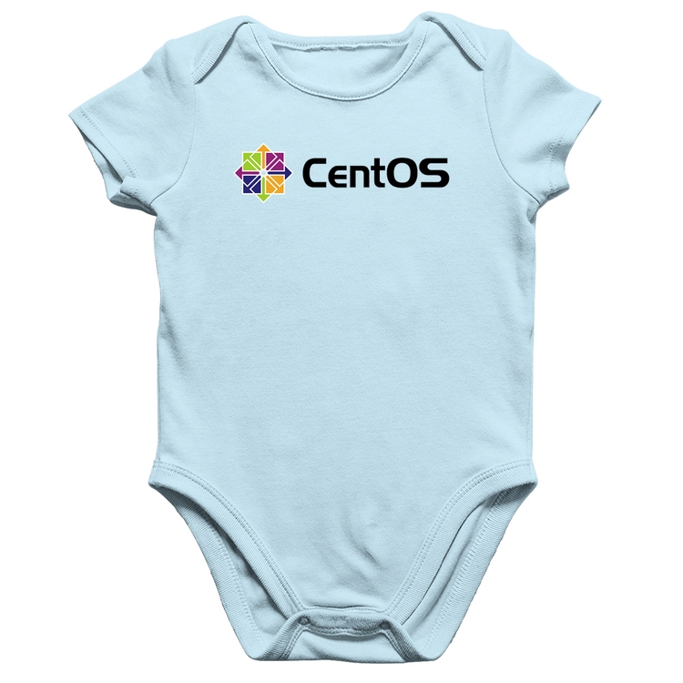 Body Bebê Algodão CentOS Linux Logo - Azul Bebê