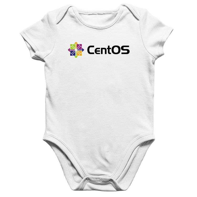 Body Bebê Algodão CentOS Linux Logo - Branco