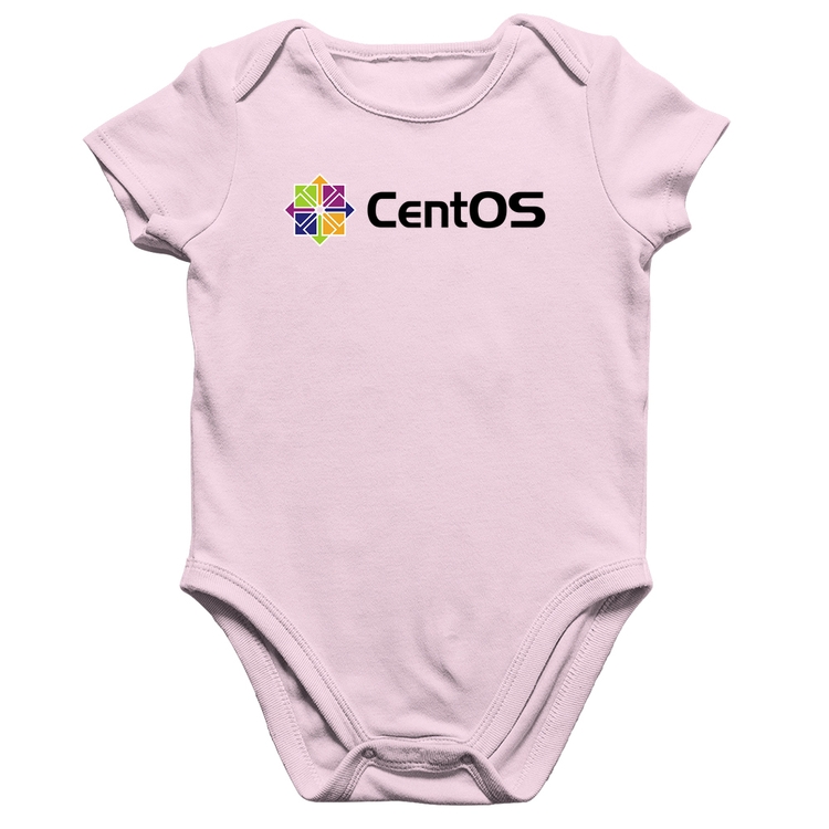 Body Bebê Algodão CentOS Linux Logo - Rosa Bebê