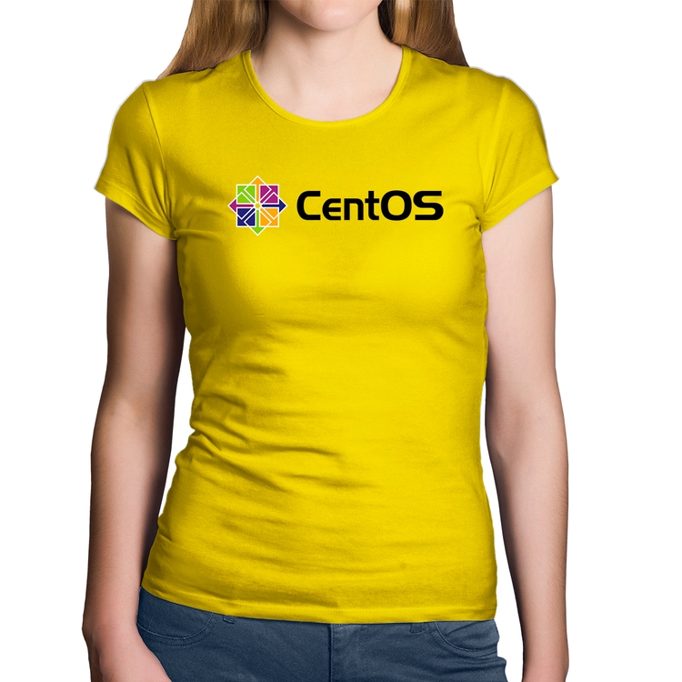 Baby Look Algodão CentOS Linux Logo - Amarela
