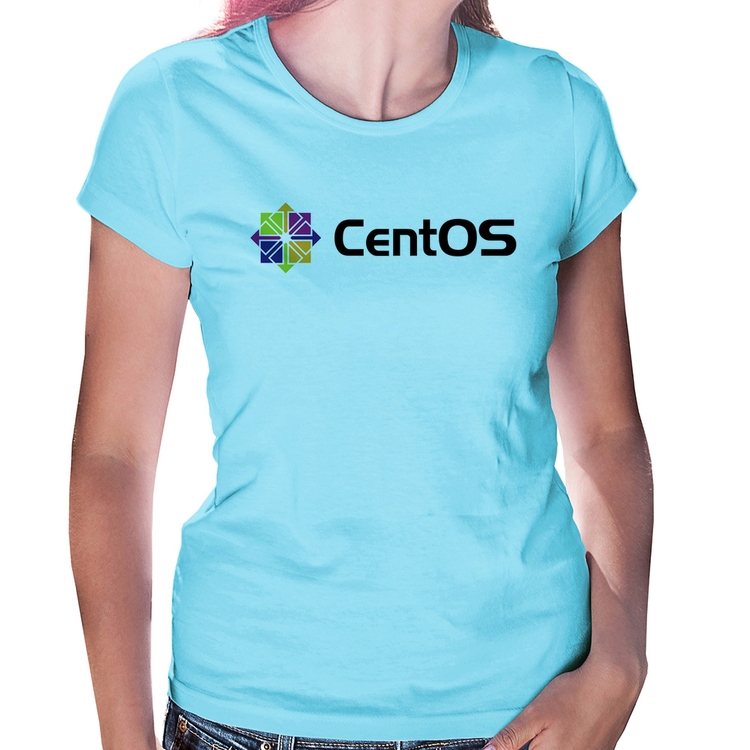 Baby Look CentOS Linux Logo - Azul Bebê