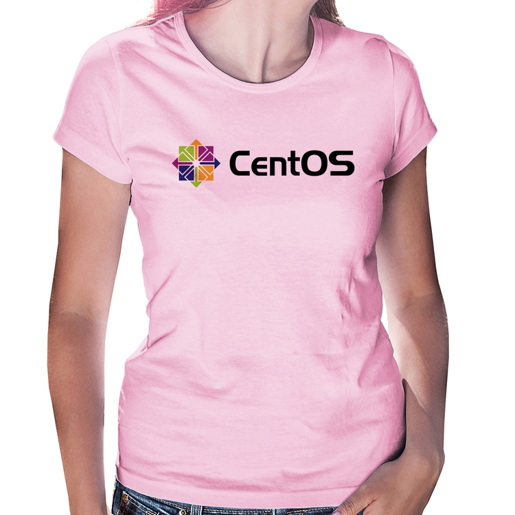 Baby Look CentOS Linux Logo - Rosa Bebê