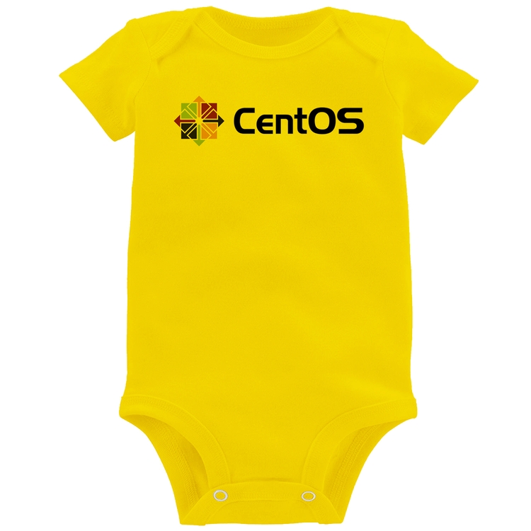Body Bebê CentOS Linux Logo - Amarelo