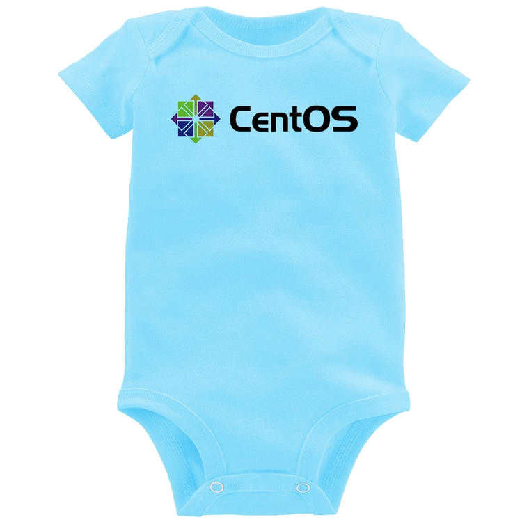 Body Bebê CentOS Linux Logo - Azul Bebê