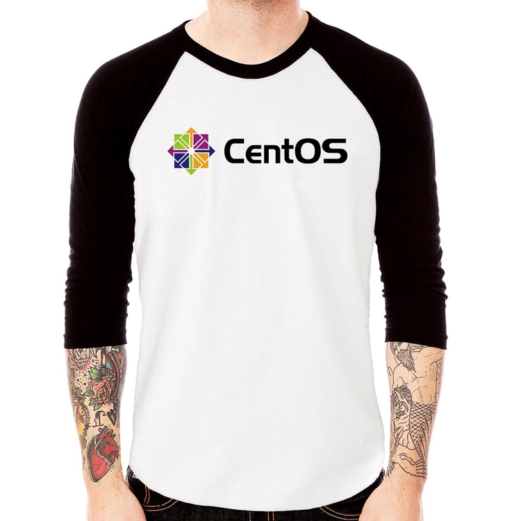 Camiseta Raglan CentOS Linux Logo Manga 3/4