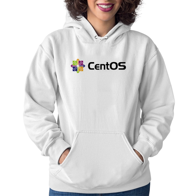 Moletom Feminino CentOS Linux Logo - Branco