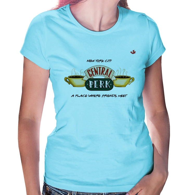 Baby Look Central Perk - Azul Bebê