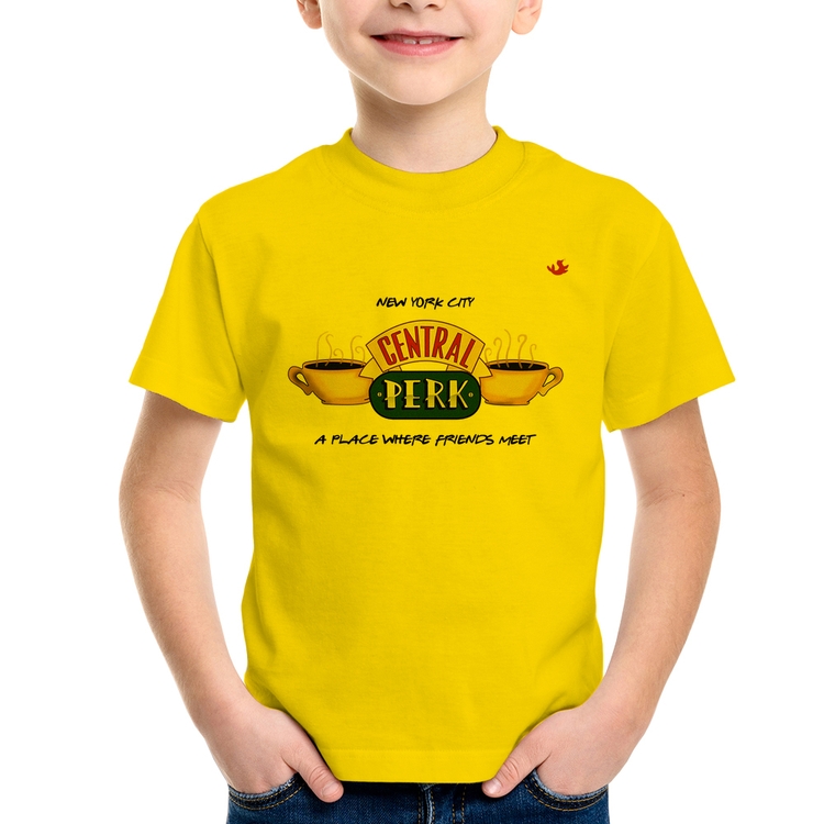 Camiseta Infantil Central Perk - Amarela