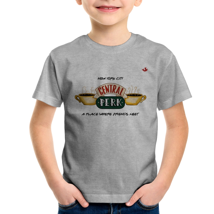 Camiseta Infantil Central Perk - Cinza