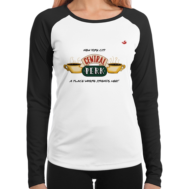 Baby Look Raglan Central Perk Manga Longa