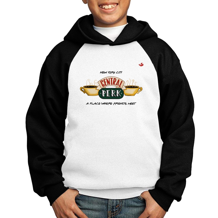 Moletom Infantil Central Perk - Branco/Preto