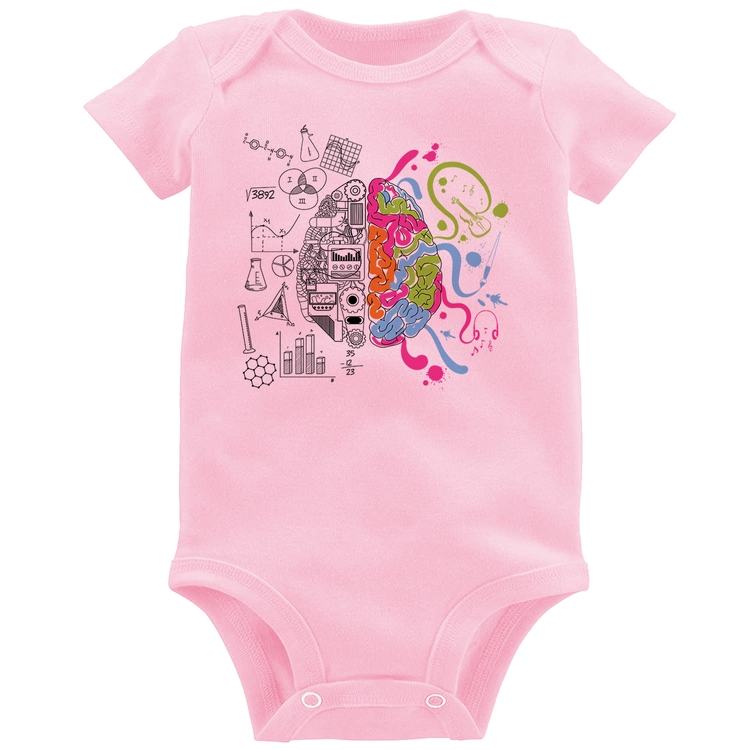 Body Bebê Cérebro Analítico e Criativo - Rosa Bebê