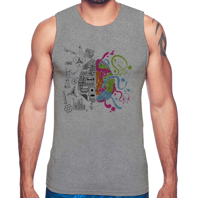 Regata Cérebro Analítico e Criativo - Cinza