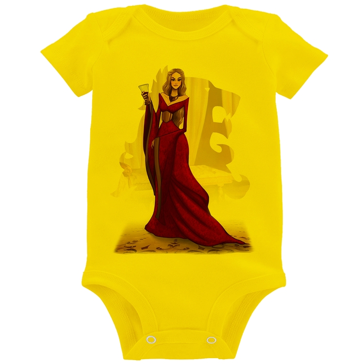 Body Bebê Cersei Lannister Art - Amarelo