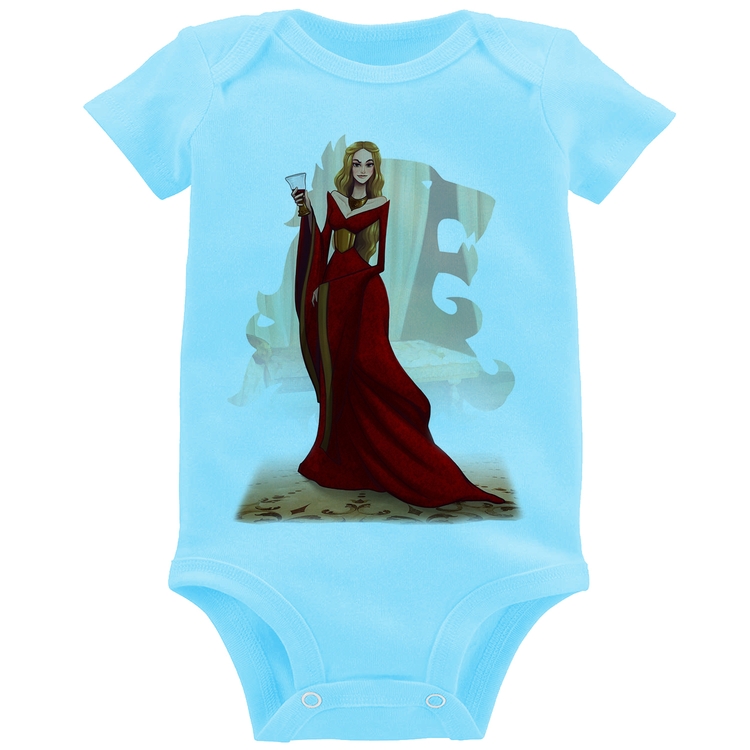 Body Bebê Cersei Lannister Art - Azul Bebê