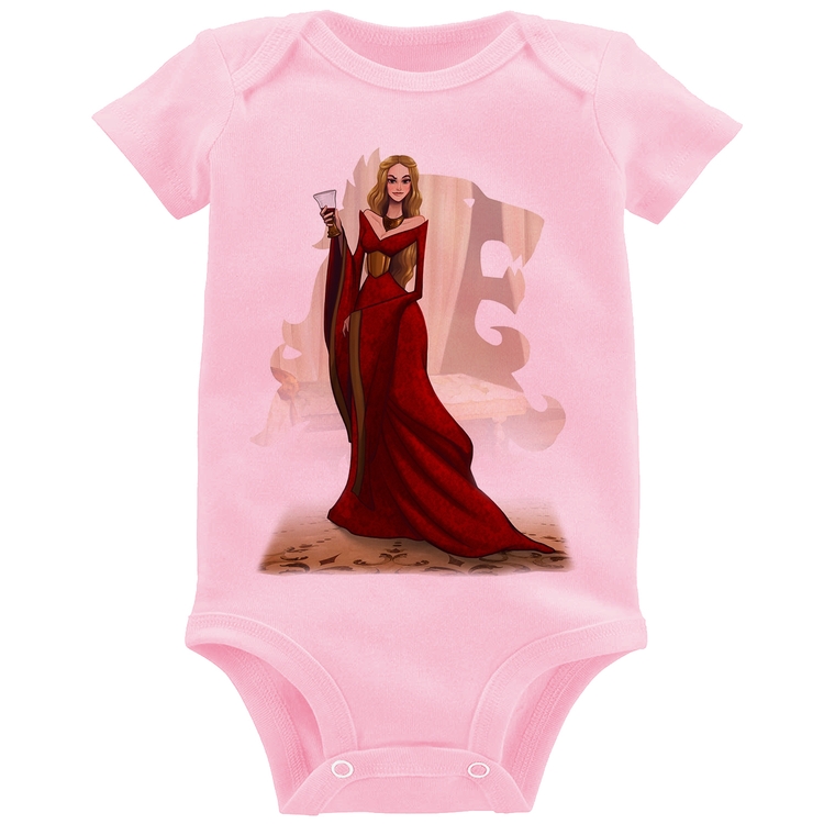 Body Bebê Cersei Lannister Art - Rosa Bebê