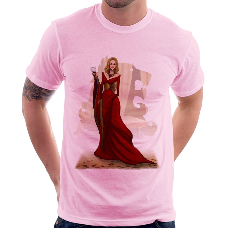Camiseta Cersei Lannister Art - Rosa Bebê