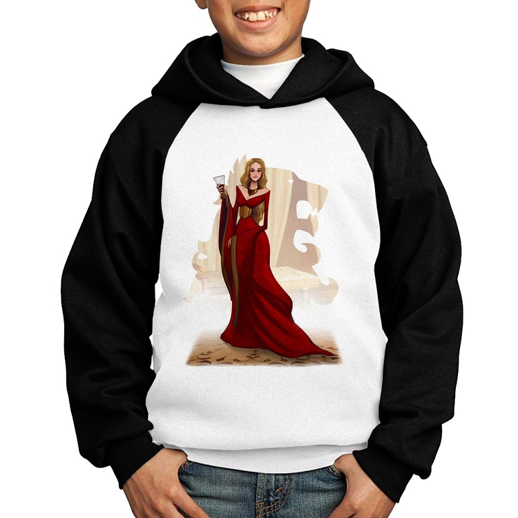 Moletom Infantil Cersei Lannister Art - Branco/Preto