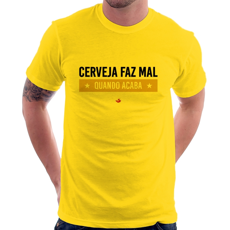 Camiseta Cerveja faz mal, quando acaba - Amarela