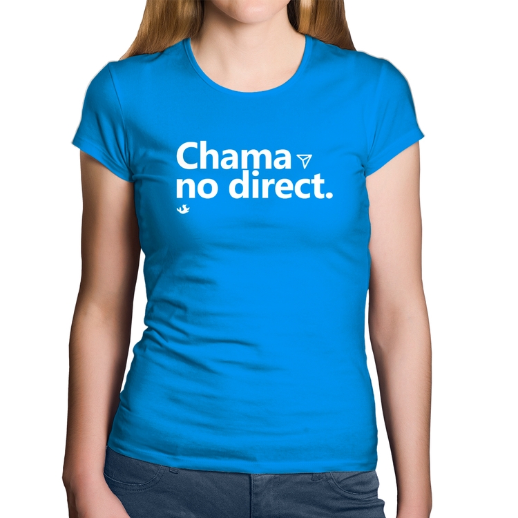 Baby Look Algodão Chama no direct - Azul