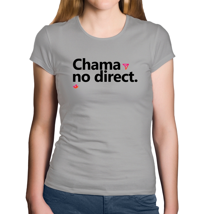 Baby Look Algodão Chama no direct - Cinza