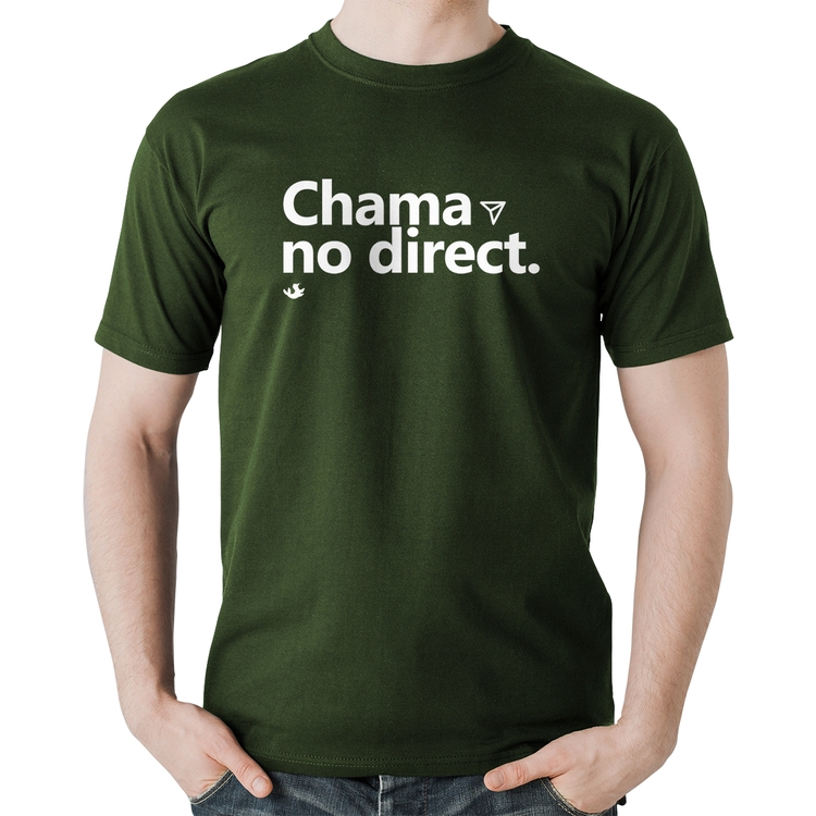 Camiseta Algodão Chama no direct - Musgo