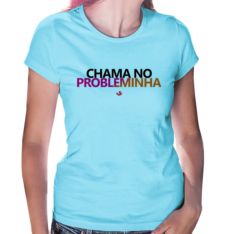 Baby Look Chama no Probleminha - Azul Bebê