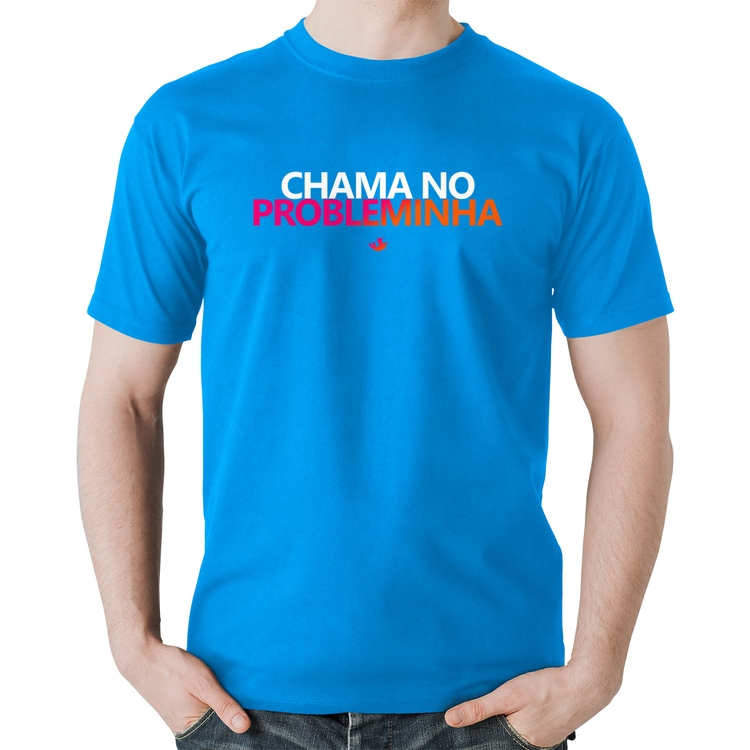 Camiseta Algodão Chama no Probleminha - Azul