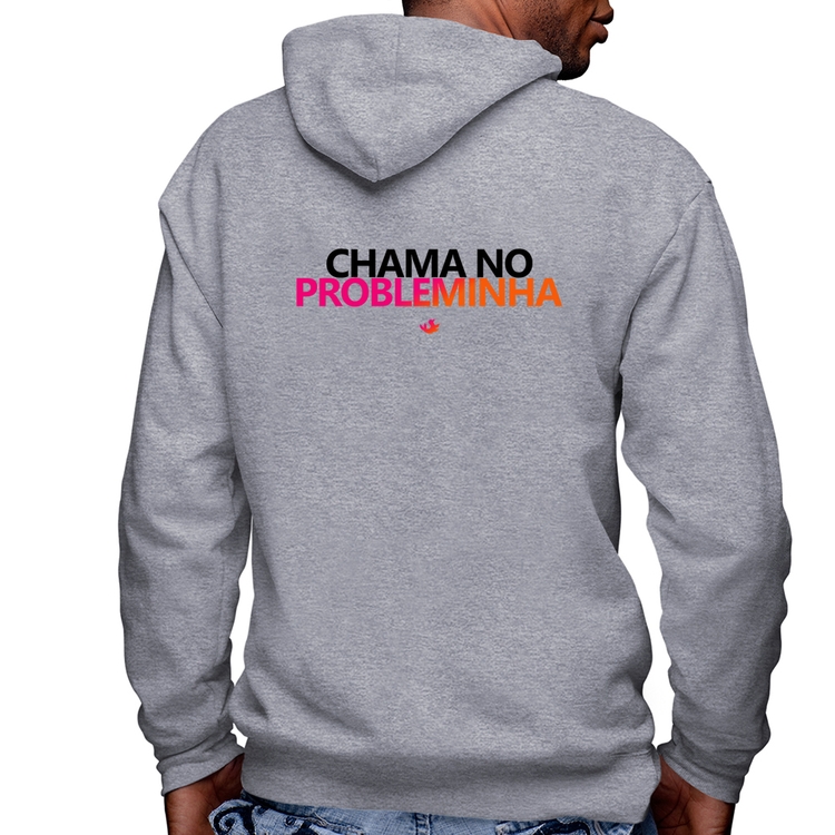 Blusa Moletom Chama no Probleminha Masculina com Capuz e Zíper - Mescla