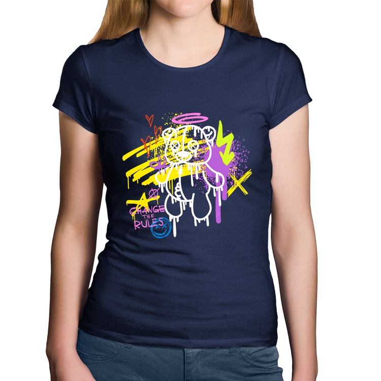 Baby Look Algodão Change the Rules - Marinho