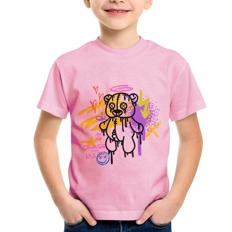Camiseta Infantil Change the Rules - Rosa Bebê