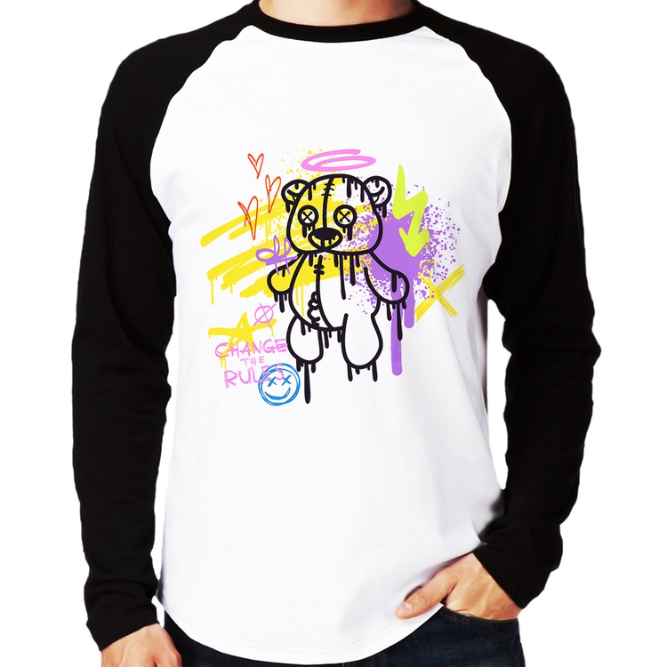 Camiseta Raglan Change the Rules Manga Longa