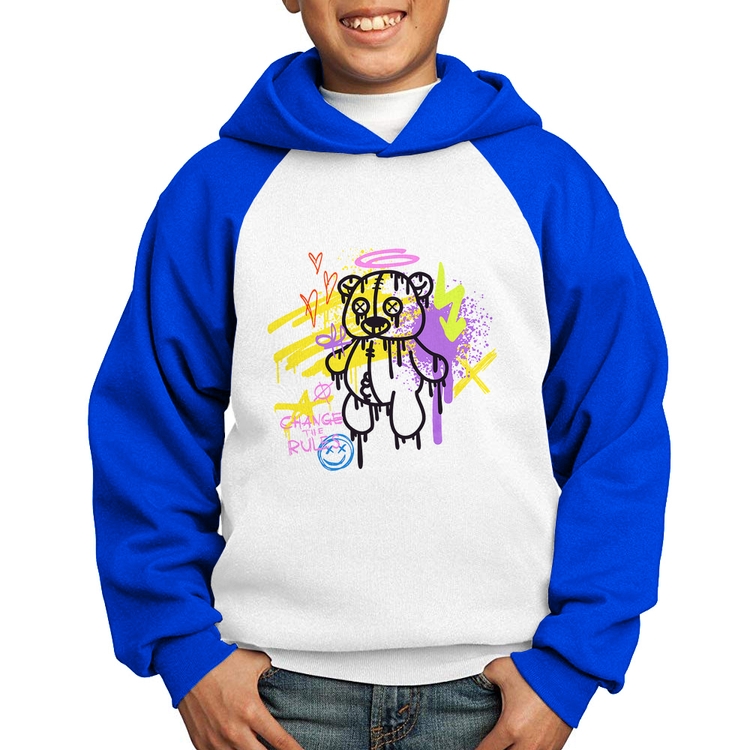 Moletom Infantil Change the Rules - Branco/Azul