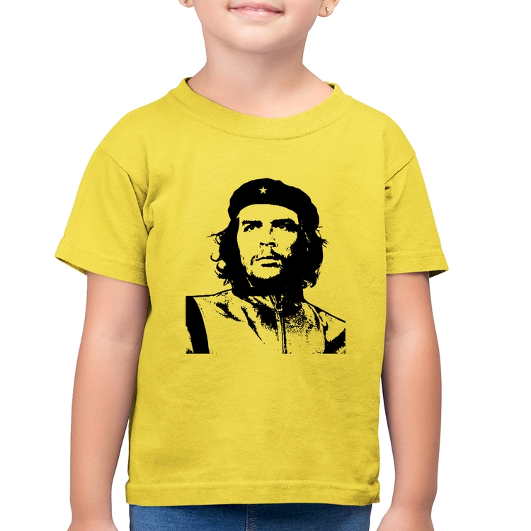 Camiseta Algodão Infantil Che Guevara Revolucionário - Amarelo Canário