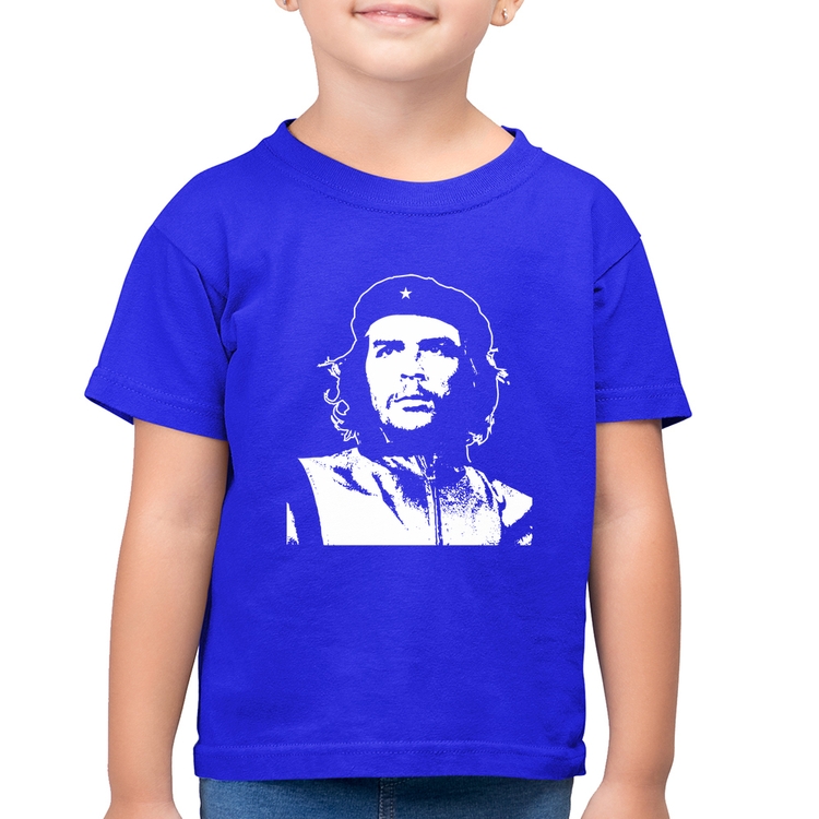 Camiseta Algodão Infantil Che Guevara Revolucionário - Azul Royal