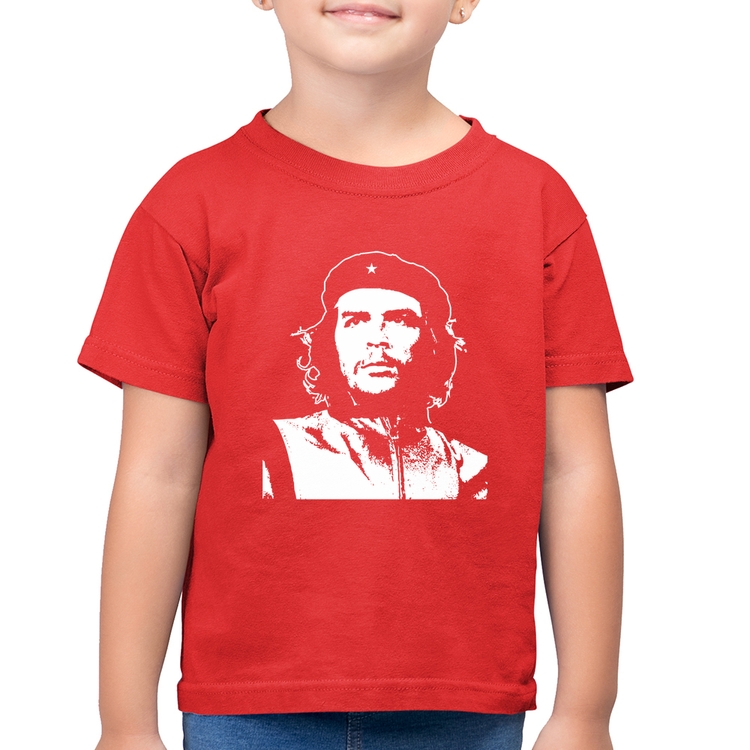 Camiseta Algodão Infantil Che Guevara Revolucionário - Vermelha