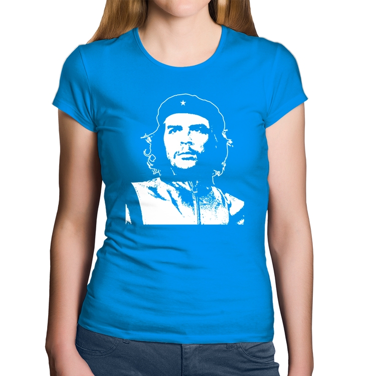 Baby Look Algodão Che Guevara Revolucionário - Azul