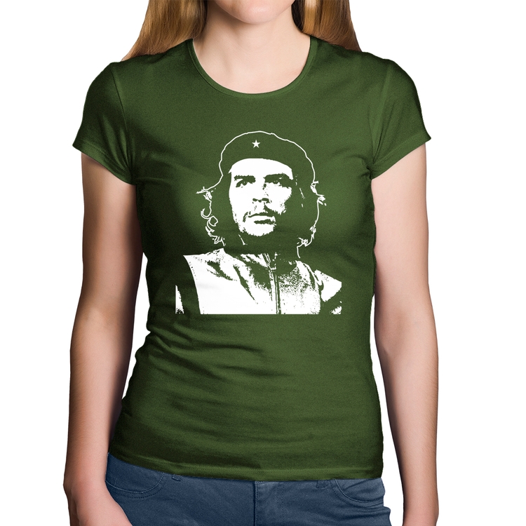 Baby Look Algodão Che Guevara Revolucionário - Musgo