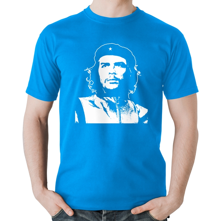 Camiseta Algodão Che Guevara Revolucionário - Azul