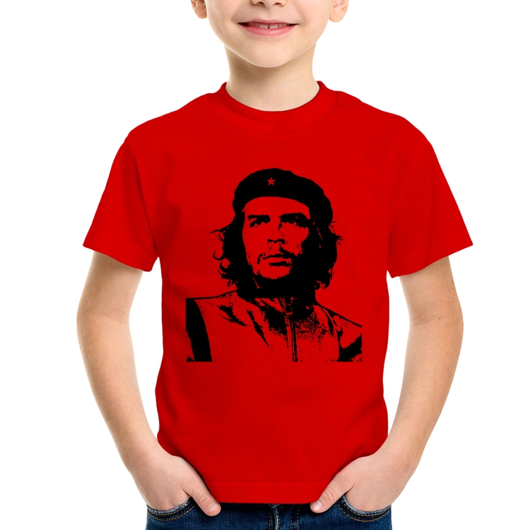 Camiseta Infantil Che Guevara Revolucionário - Vermelha