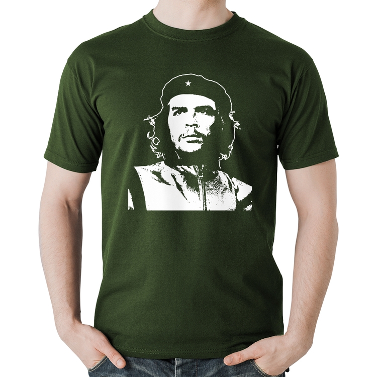Camiseta Algodão Che Guevara Revolucionário - Musgo