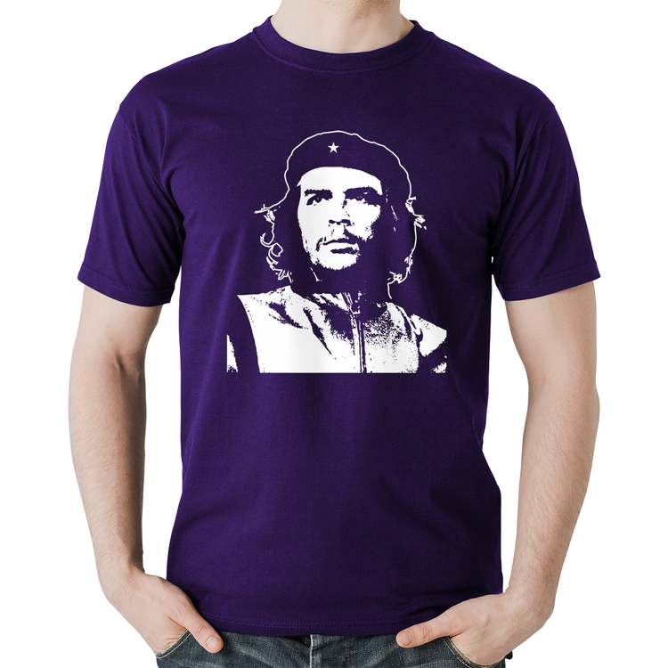Camiseta Algodão Che Guevara Revolucionário - Roxa