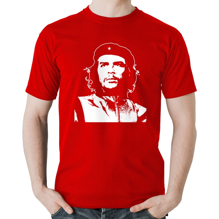 Camiseta Algodão Che Guevara Revolucionário - Vermelha