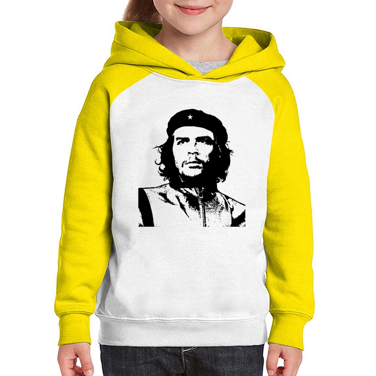 Moletom Infantil Che Guevara Revolucionário - Branco/Amarelo