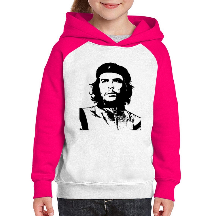 Moletom Infantil Che Guevara Revolucionário - Branco/Rosa