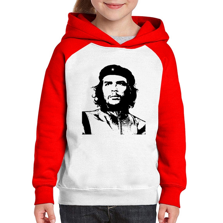 Moletom Infantil Che Guevara Revolucionário - Branco/Vermelho